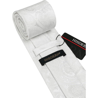 Herren Krawatten-Set mit Einstecktuch, Paisley-Blumenmuster, Seide
