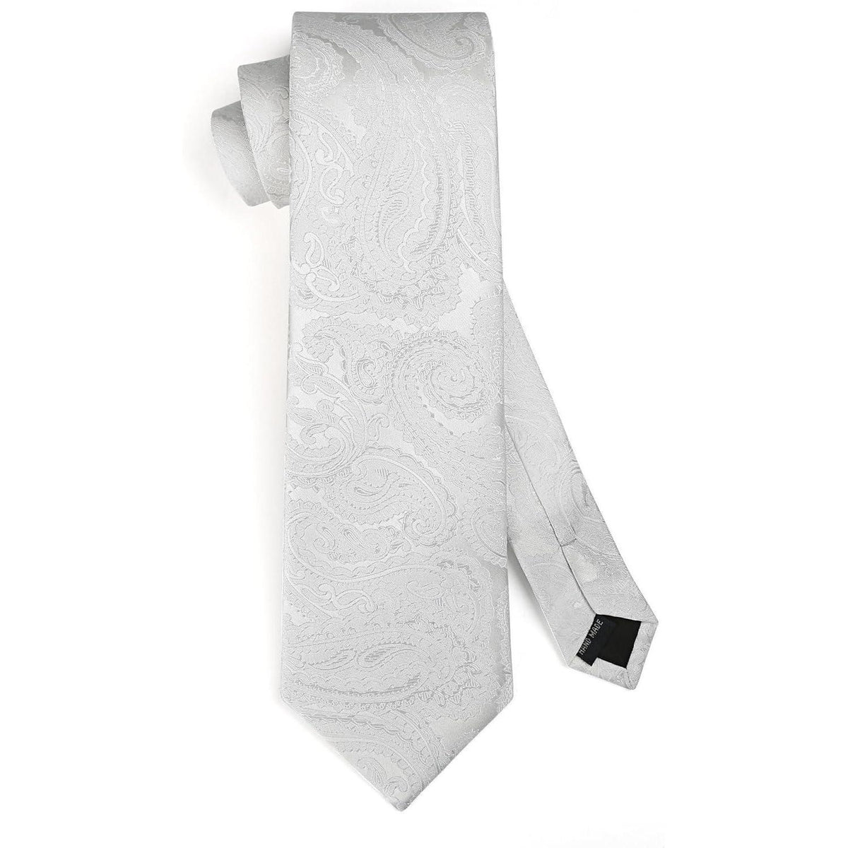 Herren Krawatten-Set mit Einstecktuch, Paisley-Blumenmuster, Seide