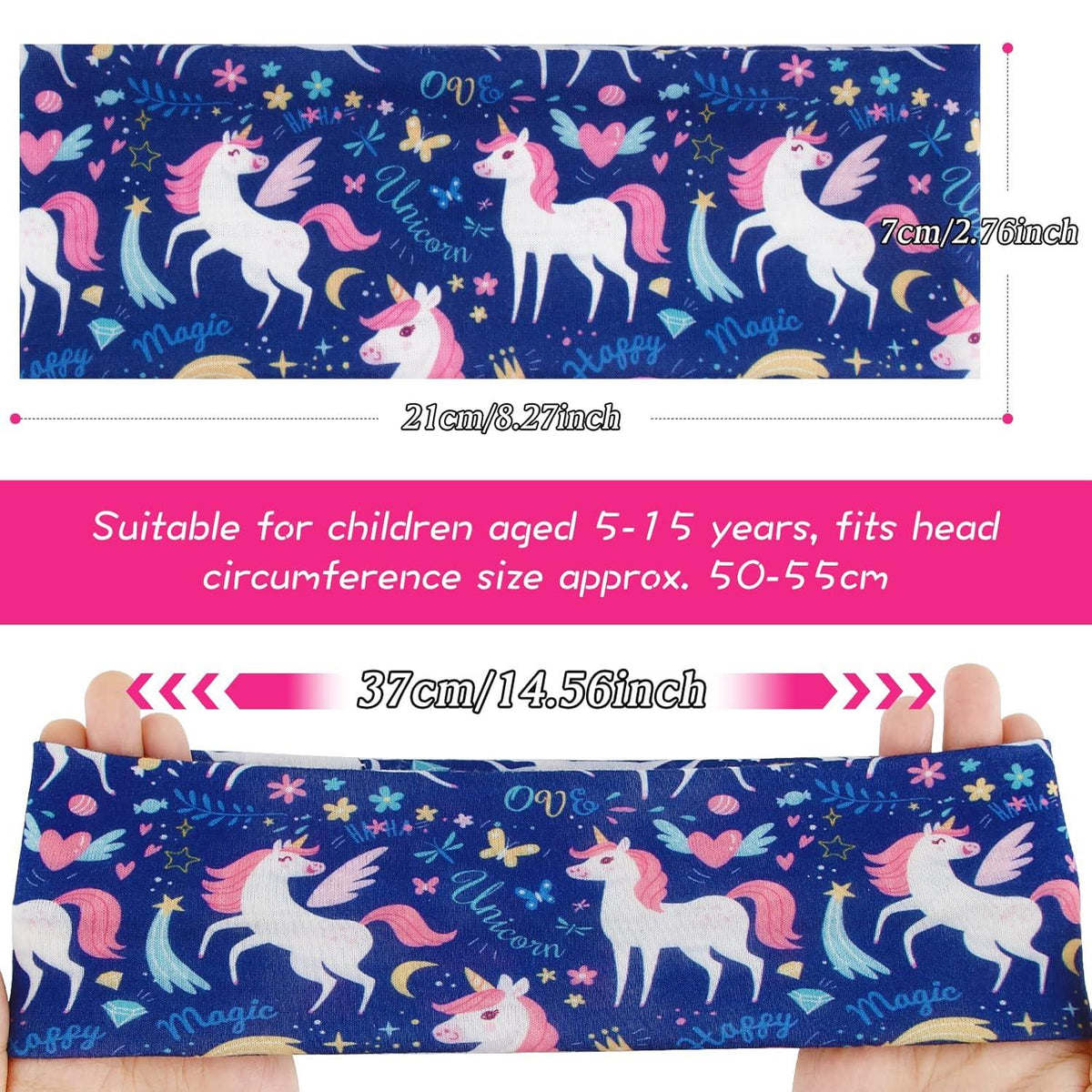 Stirnband Mädchen Kinder Einhorn Haarband 5 Stk. Cartoon