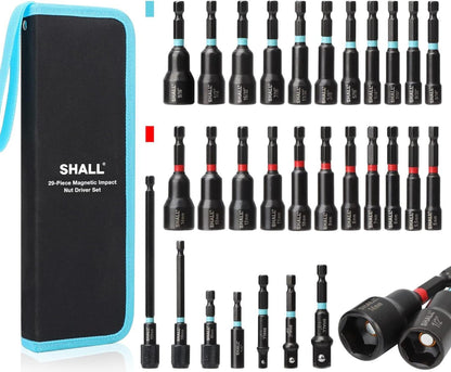 29-teiliges magnetisches Steckschlüsselset Cr-V-Stahl SAE metrisch mit