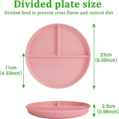 9 Zoll Geteilte Speiseteller Sets 4 Stück Portionskontrolle