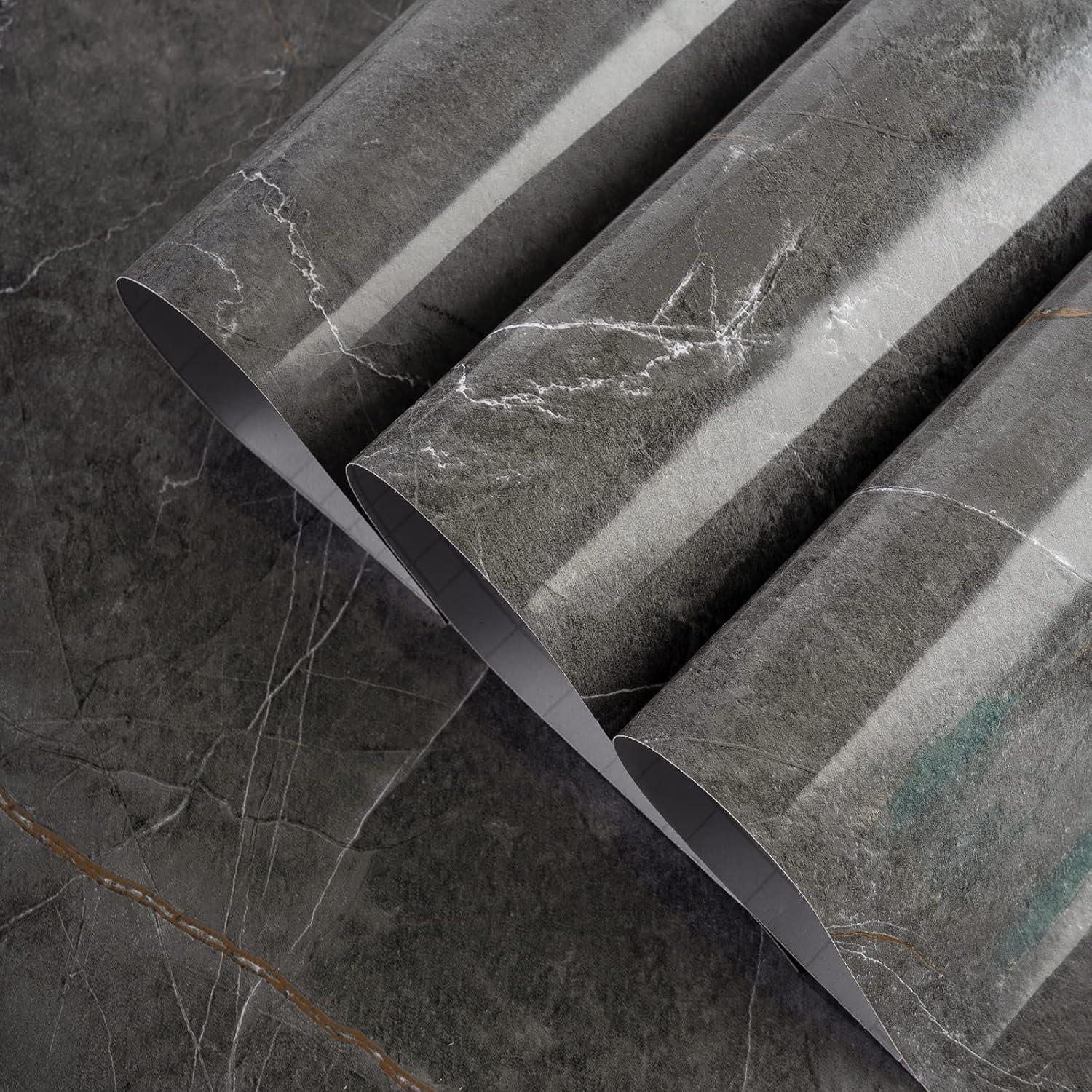 Selbstklebende Marmor Granit Tapete Dunkelgrau 80x400cm PVC Folie