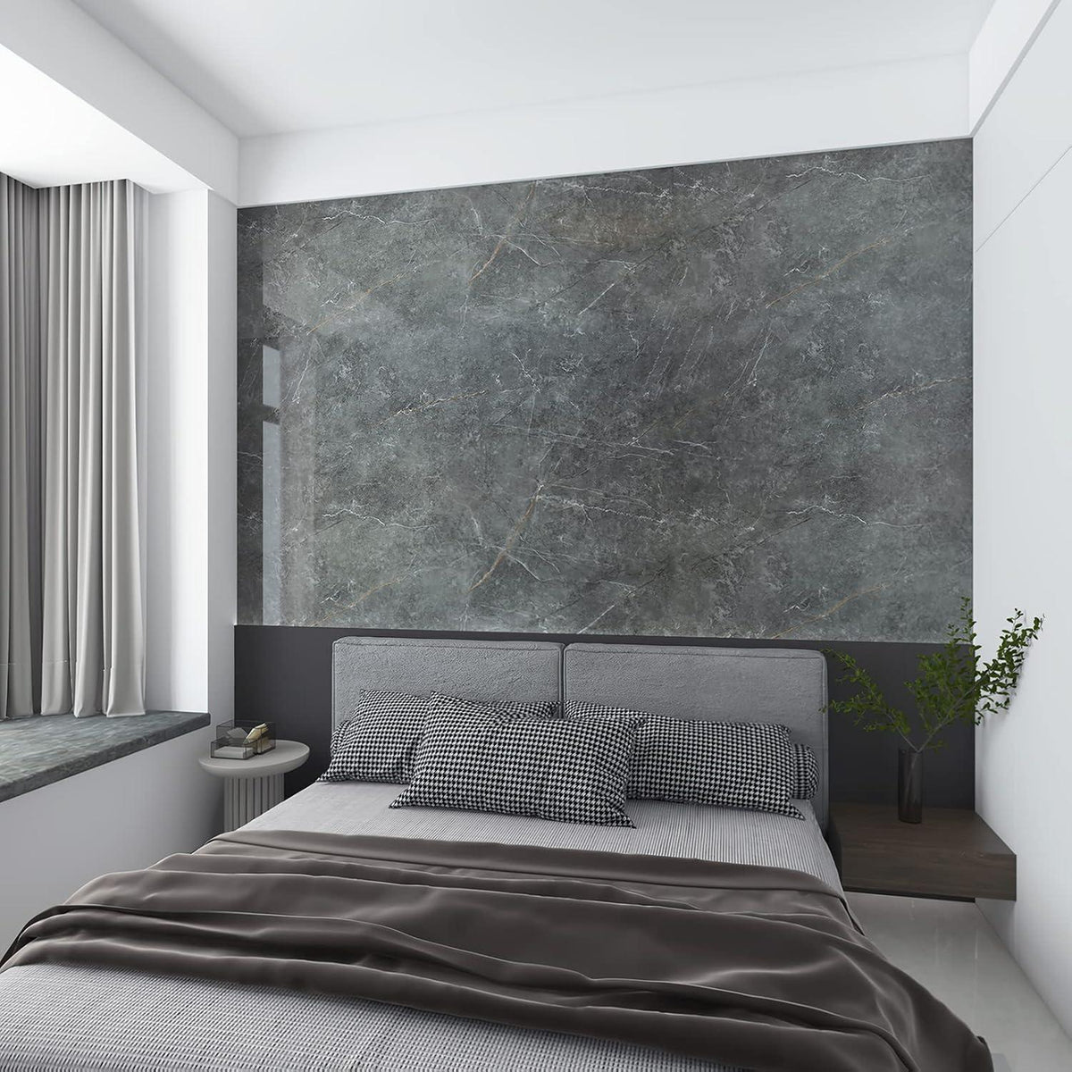 Selbstklebende Graue Marmor Granit Folie 80x4cm - Wasserdicht & Abnehmbar