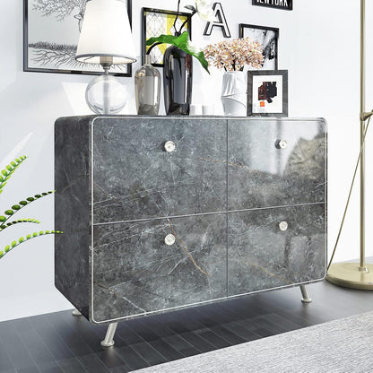 Selbstklebende Klebefolie Dunkelgrau Marmoroptik 60x500 cm - Möbel Wandaufkleber Glänzend - Wasserdicht Beton-Granit-Textur