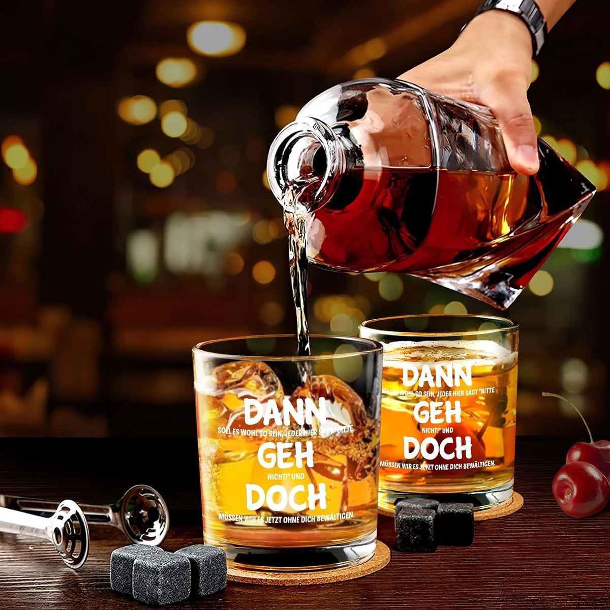 Whiskeyglas „DANN GEH DOCH“ 300ml Kollegen Abschiedsgeschenk