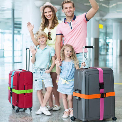 Koffergurte 4er Set mit Adressschild, verstellbar, 4 Farben