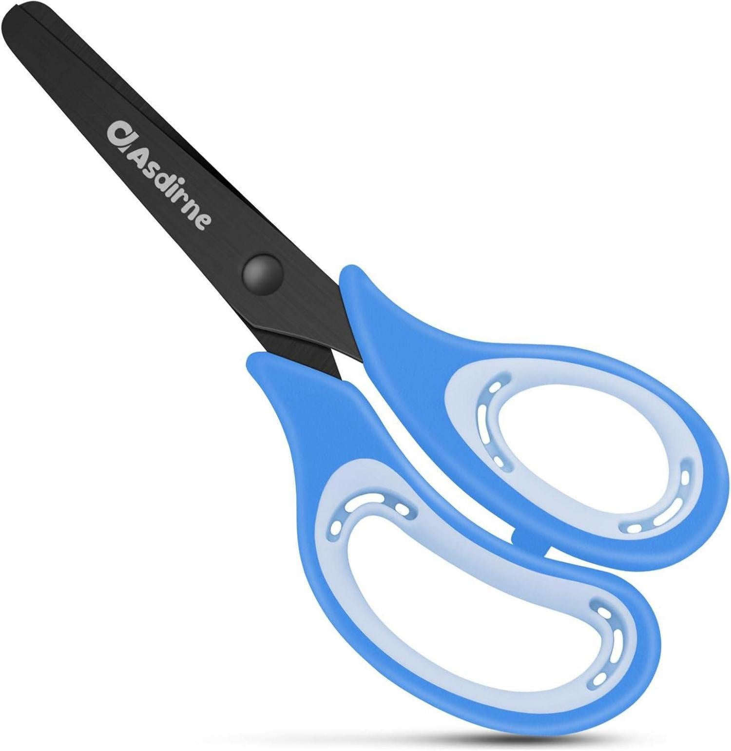 Kinderschere mit stumpfer Spitze, Edelstahl-Klingen Blau