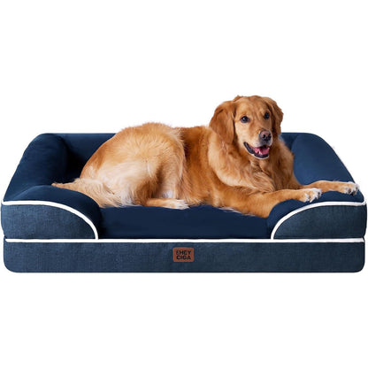 Orthopädisches Hundebett XL mit Memory Foam, marineblau