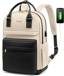 15,6 Zoll Laptop Rucksack Damen Mädchen Wasserdicht USB Schwarz
