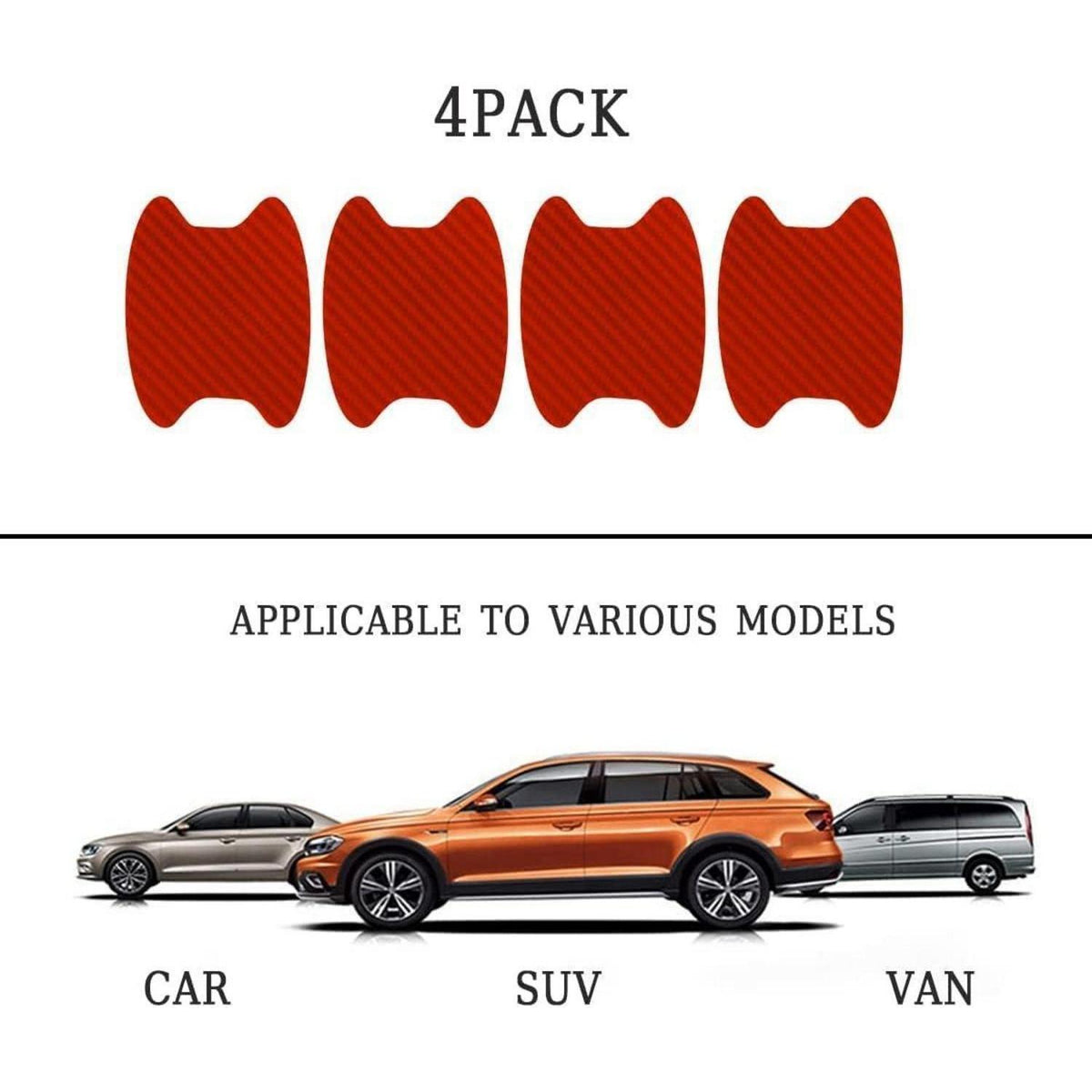 Autotürgriff Schutzfolie Carbon-Look Rot 4 Stück