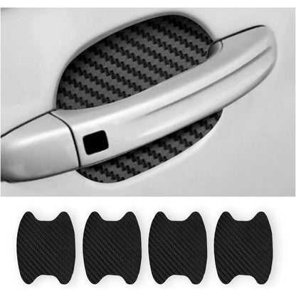 4er Set Carbon Fiber Auto Türgriff Schutzfolie Schwarz
