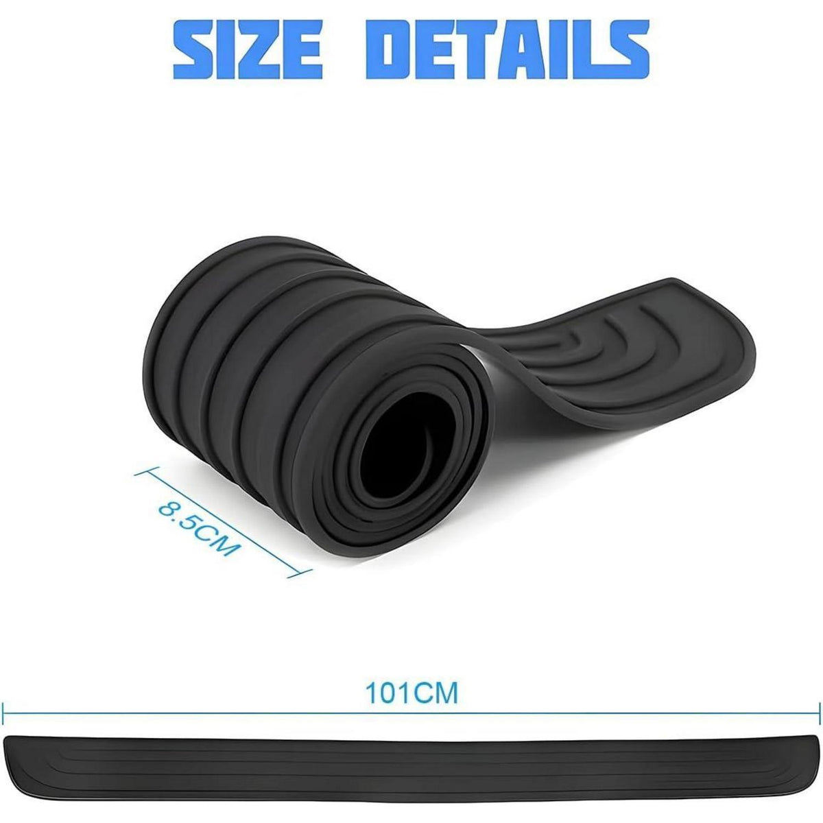 Stoßstangenschutz Gummi Kratzfest 101x8.5cm Schwarz