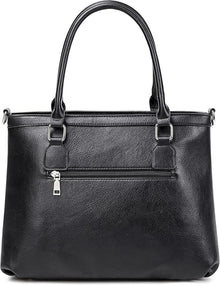 Große Damen Henkeltasche Schwarz - Leder Shopper