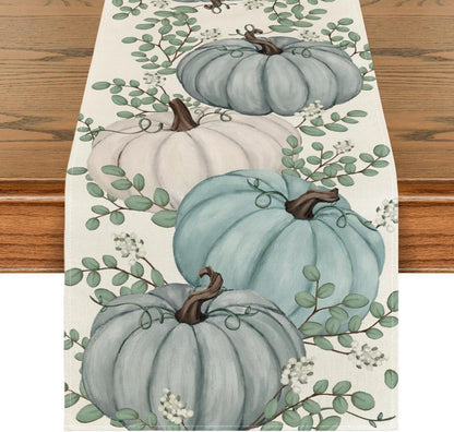 Blauer Herbst Tischläufer 40x180 cm - Deko Küche Party Urlaub