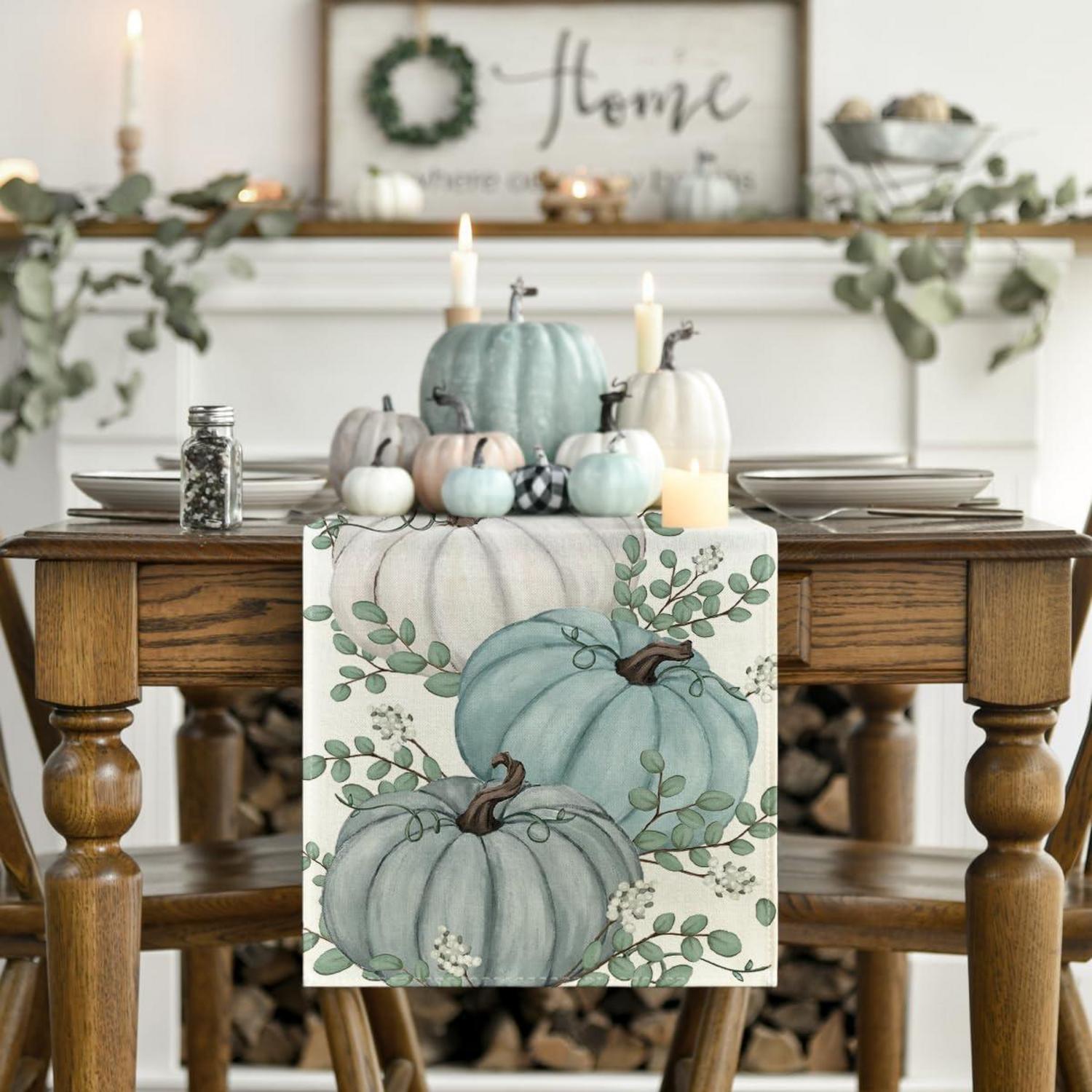 Artoid Mode Blau Herbst Tischläufer 40x180 cm für Küche