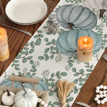 Herbst Tischläufer Blau Kürbisse 40x180 cm - Party Dekor