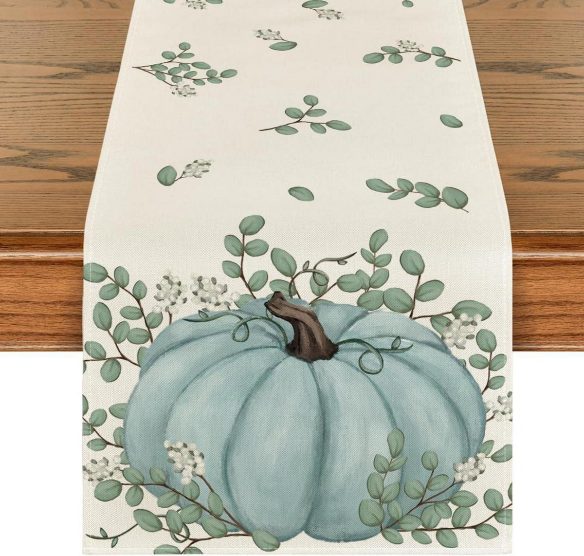 Herbst Tischläufer Kürbisse Eukalyptus Küche Dekoration 40x180cm