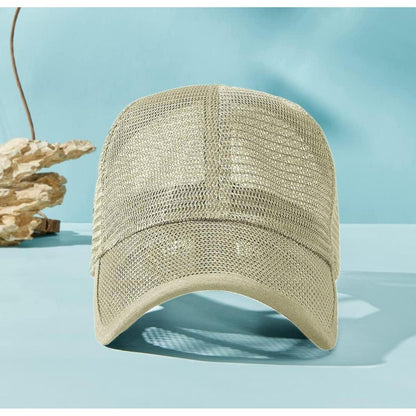 Sommer Baseball Cap Herren Damen Mesh Atmungsaktiv XL Beige