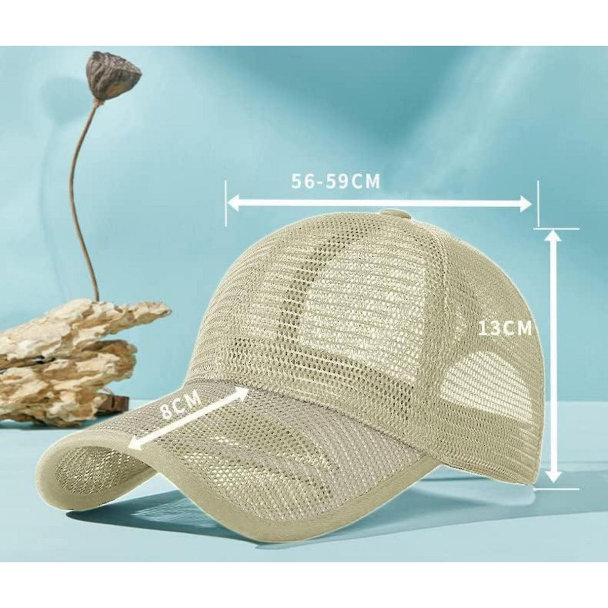 Sommer Baseball Cap Herren Damen Mesh Atmungsaktiv XL Beige