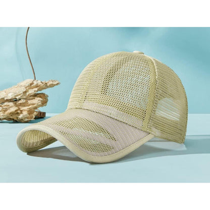Sommer Baseball Cap Herren Damen Mesh Atmungsaktiv XL Beige