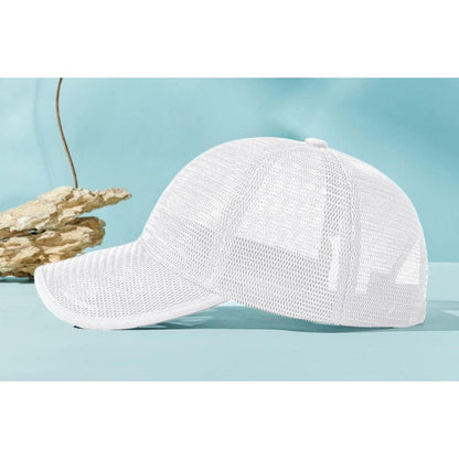 Sommer Baseball Cap Herren Damen Mesh Atmungsaktiv XL Weiß
