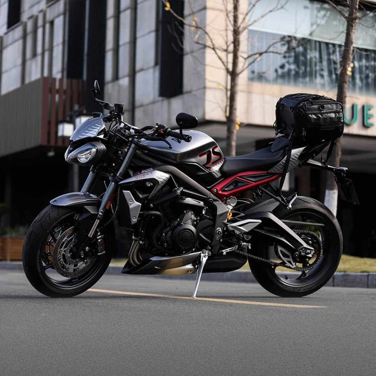 Motorrad Hecktasche Gepäckrolle 19-26L Erweiterbar Wasserdicht Schwarz