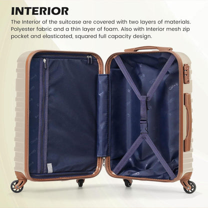 Koffer ABS Hartschale Trolley 4 Rollen TSA-Schloss Mittleres