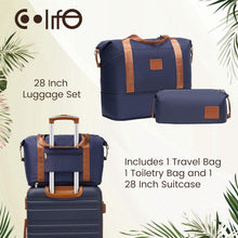 COOLIFE ABS Hartschalen Koffer Set 3tlg Blau 4 Rollen TSA