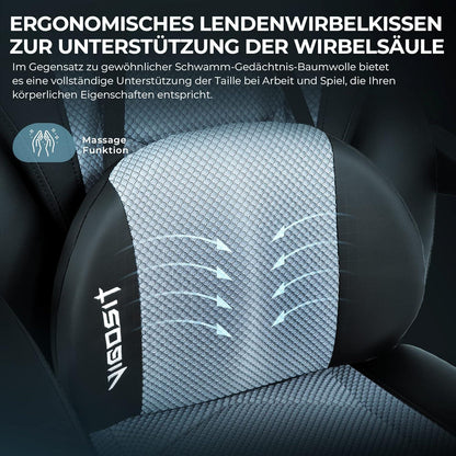Gaming Stuhl PRO Ergonomisch Massagefunktion 350 lbs
