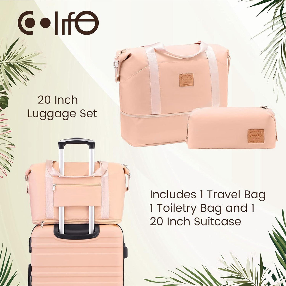 COOLIFE ABS Hartschalen Koffer Set 3tlg Lotusrosa