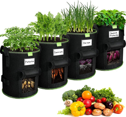 4er Pack Pflanzsack 40L für Gemüse, Tomaten, Kartoffeln