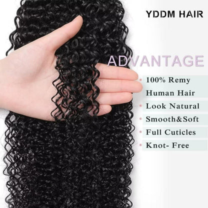 Echthaar Tape Extensions Schwarz Kinky Curly 22 Zoll