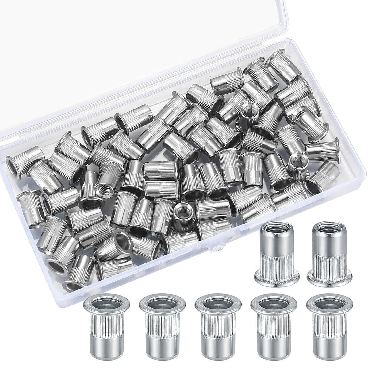 60 Stk M6 Nietmuttern Edelstahl Sortiment mit Box