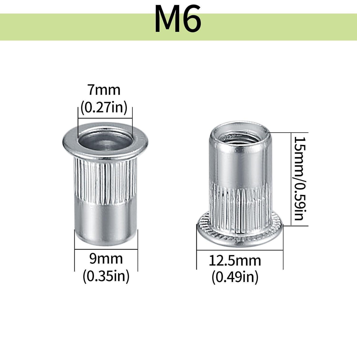 60 Stk M6 Nietmuttern Edelstahl Sortiment mit Box