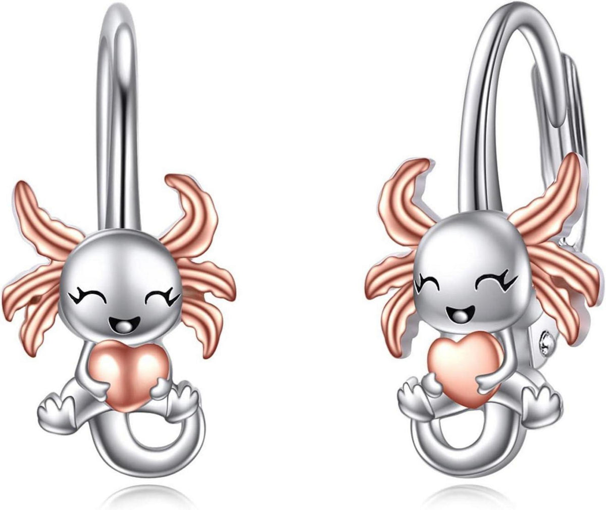 925 Sterling Silber Einhorn Faultier Axolotl Ohrringe Leverback