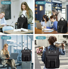 Großer Damenrucksack 18 Zoll Wasserdicht Schwarz mit