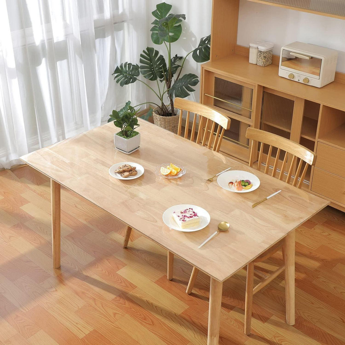 Transparente Tischfolie 100x200cm | 3mm PVC Tischdecke Klar