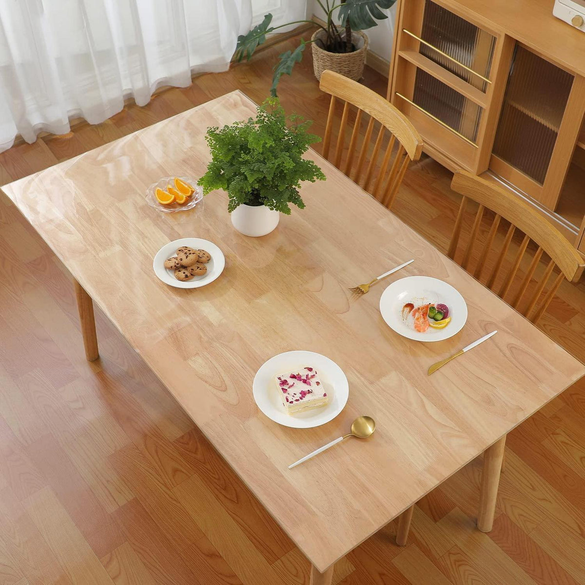 Transparente Tischfolie 100x200cm | 3mm PVC Tischdecke Klar