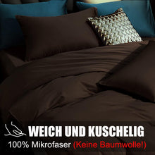 Bettwäsche 200x200 Braun weich bügelfrei knitterfrei Set 2er
