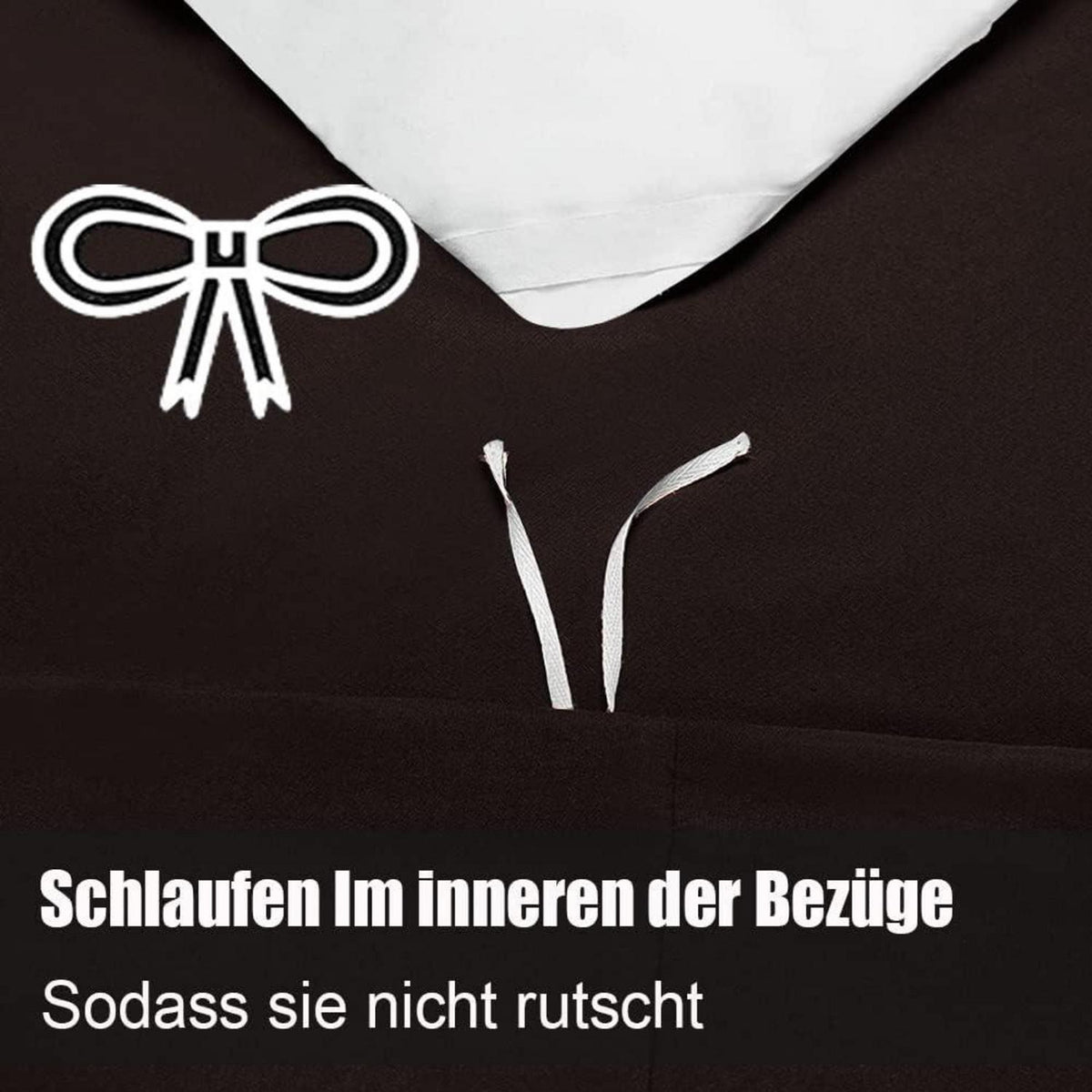 Braune Bettwäsche 200x200 cm 2er Set Reißverschluss weich bügelfrei