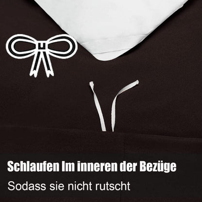 Braune Bettwäsche 200x200 cm 2er Set Reißverschluss weich bügelfrei