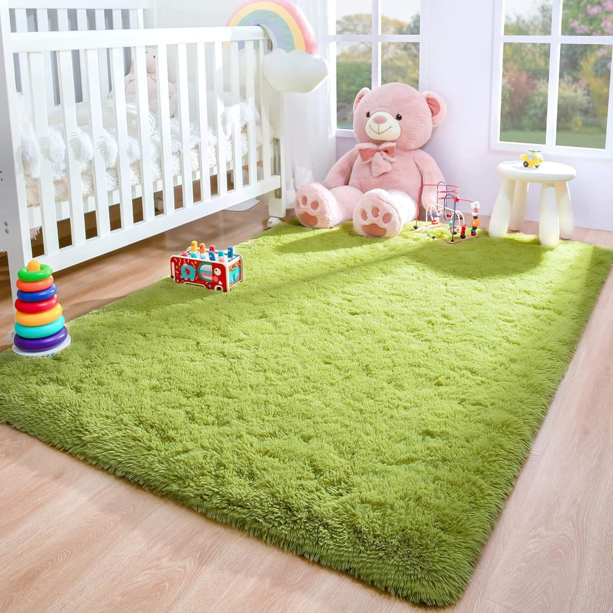 Weicher Hochflor Shaggy Teppich Grün 200 x 300 cm