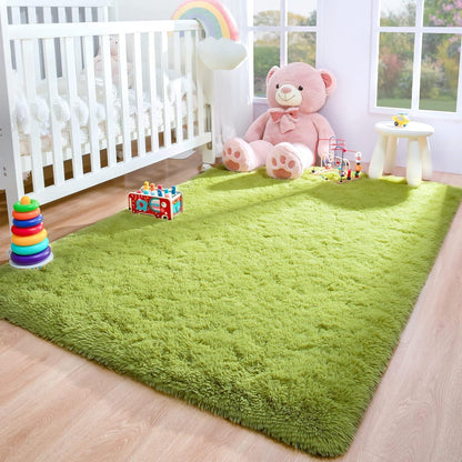Weicher Hochflor Shaggy Teppich Grün 200 x 300 cm
