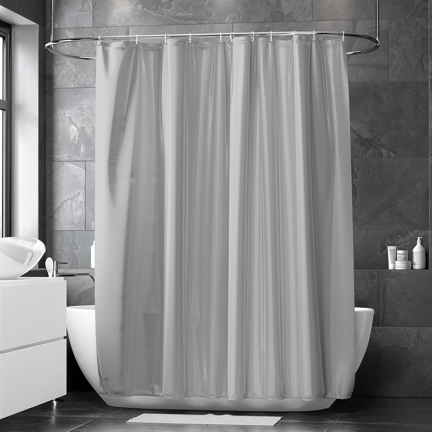 Duschvorhang 120x180 cm Grau Anti-schimmel Wasserabweisend PVC Textil