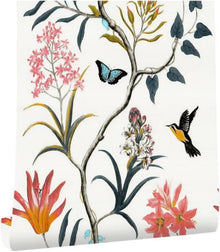 Selbstklebende Blumen und Vögel Wandtapete PVC Vinyl 0.4W x 6L m