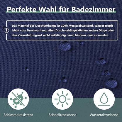 Duschvorhang 180x200 cm Anti-schimmel PVC Wasserdicht