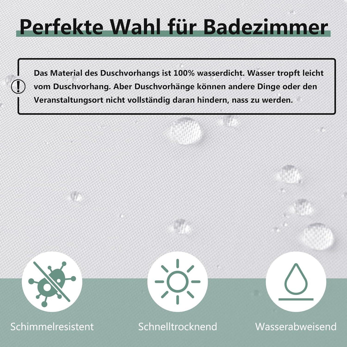 Duschvorhang 120x200 cm Anti-schimmel PVC Waschbar