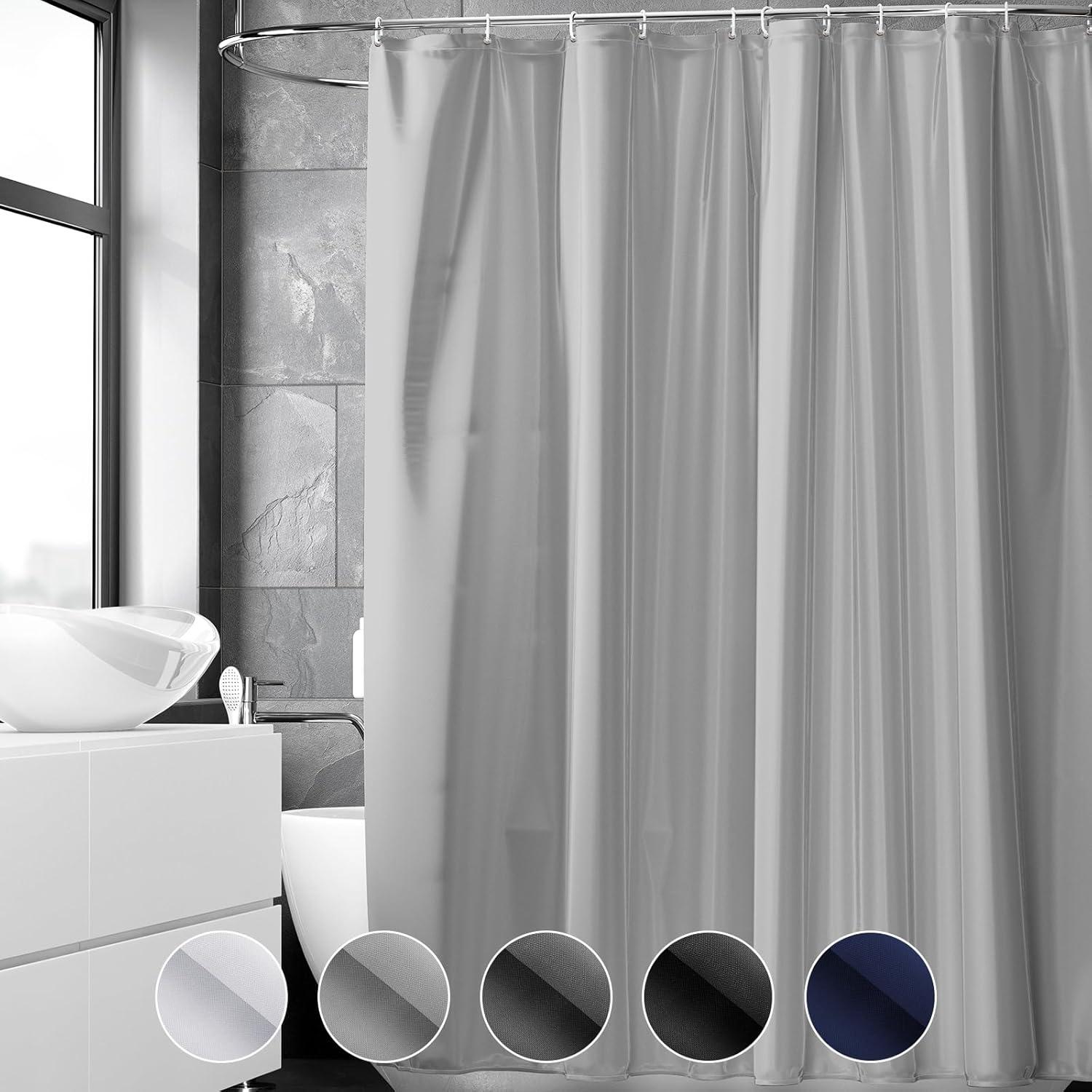 Duschvorhang Anti-schimmel PVC Textil 120x200cm Transparent 8 Haken