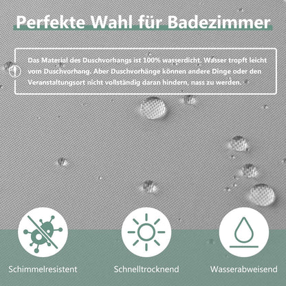 Duschvorhang 120x200cm Grau PVC Antibakteriell