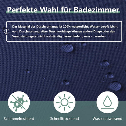 Duschvorhang 120x200 cm Dunkelblau Anti-schimmel PVC